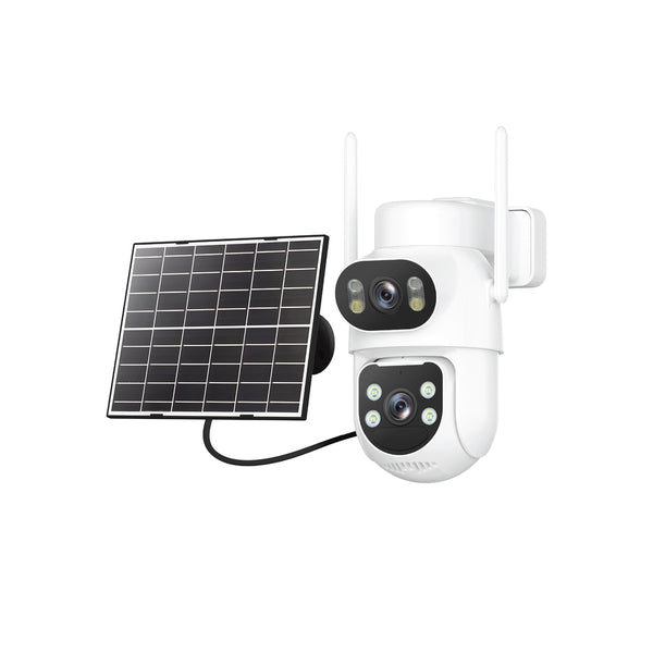 Cámara de seguridad solar 4G GW-B20 - Doble lente, no requiere wifi